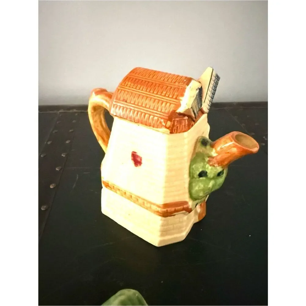 Vintage Japan Windmill Teapot 2 Cup With Salt And Pepper Shakers